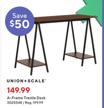 Staples Union & scale a-frame trestle desk offer