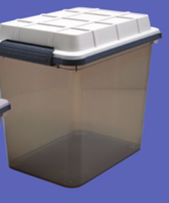 Staples Tru red water and dust resistant storage tote with locking lid offer