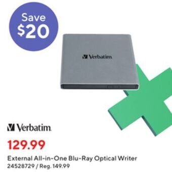 Staples Verbatim external all-in-one optical writer offer