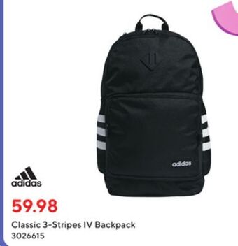Staples Adidas classic 3-stripes iv backpack offer
