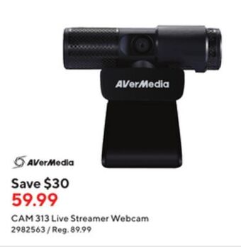 Staples Avermedia cam 313 live streamer webcam offer