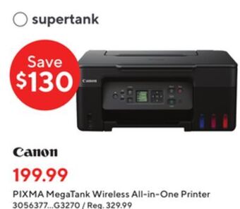 Staples Canon pixma g3270 megatank wireless all-in-one printer offer