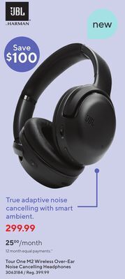 Staples Jbl tour one m2 wireless over-ear noise cancelling headphones offer