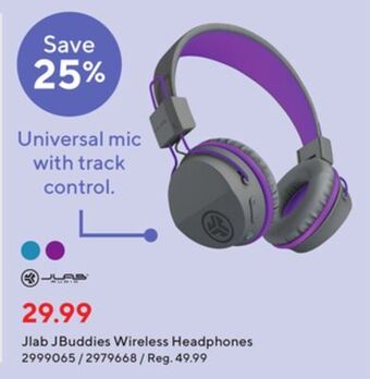 Staples Jlab jbuddies studio wireless on-ear kids headphones offer