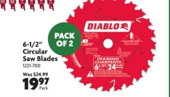 Home Hardware 6-1/2 circular saw blades offer