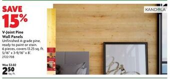 Home Hardware V-joint pine wall panels offer