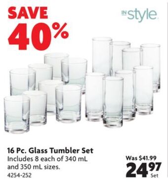 Home Hardware 16 pc. glass tumbler set offer