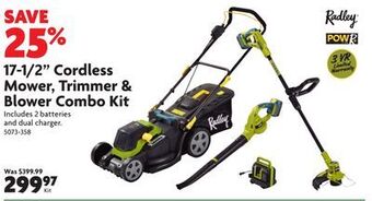 Home Hardware Cordless lawn mower, trimmer & blower combo kit offer