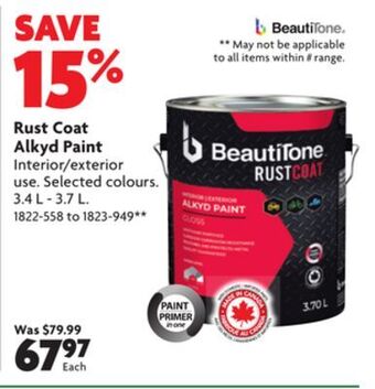Home Hardware Rust coat alkyd paint offer