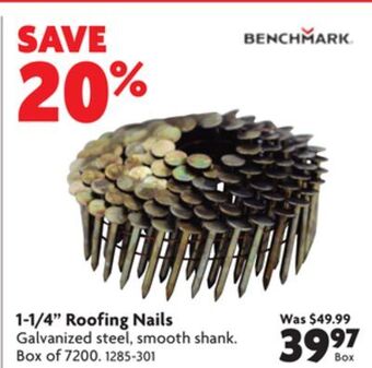 Home Hardware 1-1/4 roofing nails offer