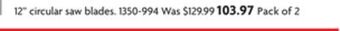 Home Hardware 12 circular saw blades offer
