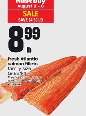Zehrs Markets Fresh atlantic salmon fillets offer