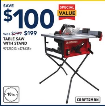RONA Craftsman table saw with stand offer