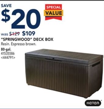 RONA Springwood deck box offer