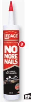 RONA Lepage's no more nails all-purpose adhesive offer