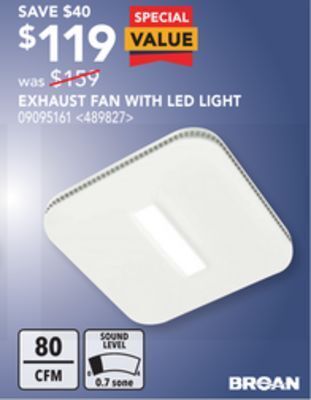 RONA Broan exhaust fan with led light offer