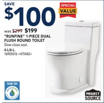 RONA Runfine 1-piece dual flush round toilet offer