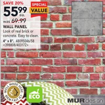 RONA Mur design wall panel 4 x 8 offer