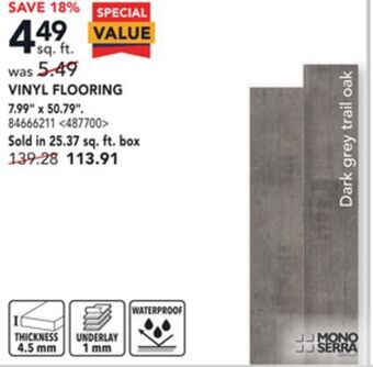 RONA Mono serra vinyl flooring 7.99 x 50.79. offer