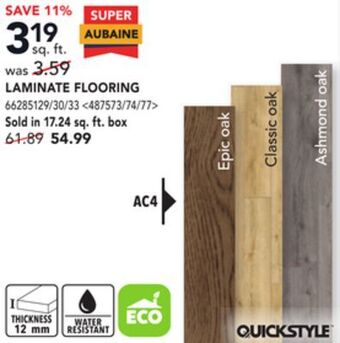 RONA Quickstyle laminate flooring offer