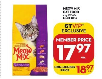 Giant Tiger Meow mix cat food offer