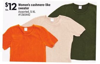 Giant Tiger Women's cashmere-like sweater offer