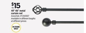 Giant Tiger 48-86 metal curtain rod offer