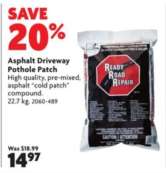 Home Hardware Asphalt driveway pothole patch offer