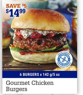 M & M Food Market Gourmet chicken burgers offer