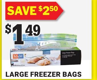 M & M Food Market Large freezer bags offer
