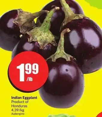 FreshCo Indian eggplant product of honduras 4.39/kg offer