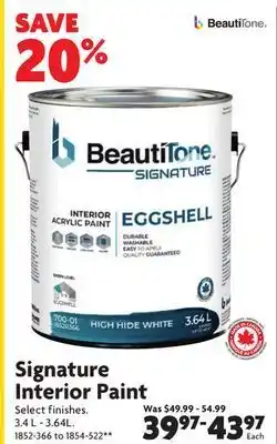 Home Hardware Beautitone signature interior paint offer