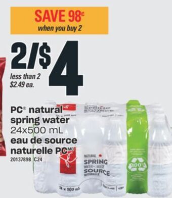 Valu-mart Eau de source naturelle pc, 24x500 ml offer