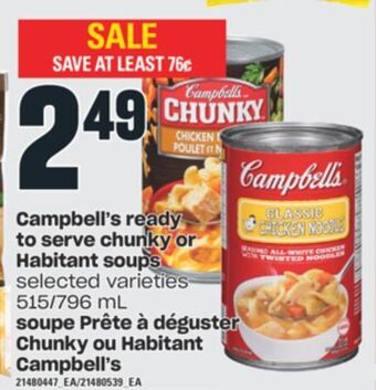 Valu-mart Soupe prête à déguster chunky ou habitant campbell's offer
