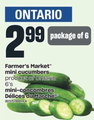 Valu-mart Mini-concombres délices du marché, 6's offer