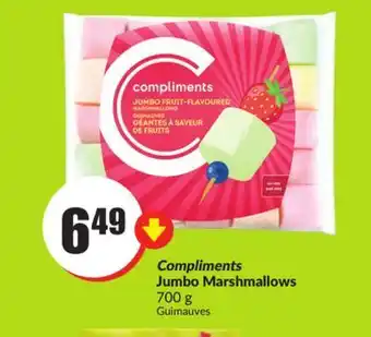 Chalo FreshCo Compliments jumbo marshmallows 700 g offer