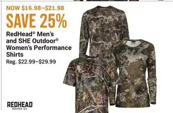 Bass Pro Redhead® men's and she outdoor® women's performance shirts offer
