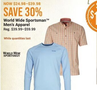 Bass Pro World wide sportsman™ men's apparel offer