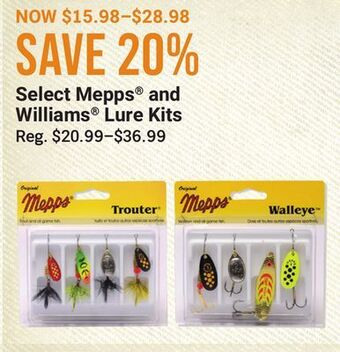 Bass Pro Select mepps® and williams® lure kits offer