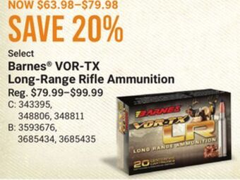 Bass Pro Barnes® vor-tx long-range rifle ammunition offer