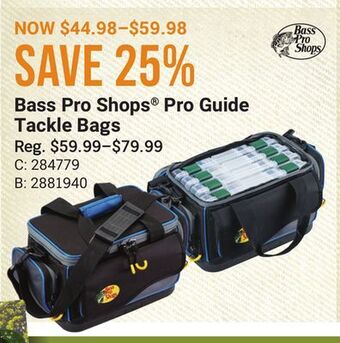 Bass Pro Bass pro shops® pro guide tackle bags offer