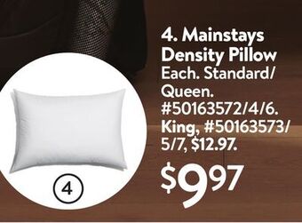 Walmart Mainstays density pillow offer