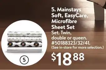 Walmart Mainstays soft, easycare, microfibre sheet set offer