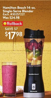 Walmart Hamilton beach 14-oz. single-serve blender offer