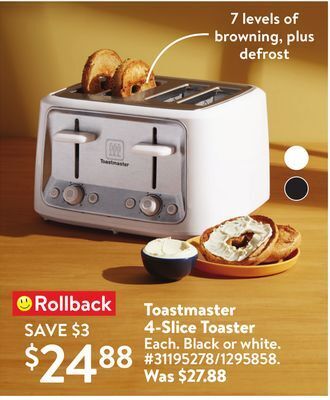 Walmart Toastmaster 4-slice toaster offer