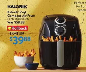 Walmart Kalorik® 2-qt. compact air fryer offer