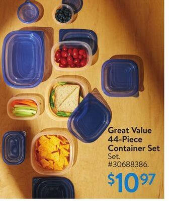 Walmart Great value 44-piece container set offer