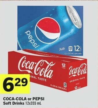 IGA COCA-COLA or PEPSI Soft Drinks 12x355 mL offer