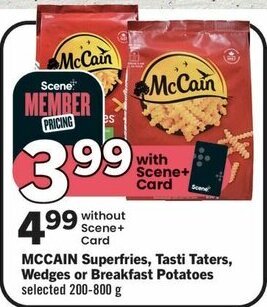 IGA MCCAIN Superfries, Tasti Taters, Wedges or Breakfast Potatoes selected 200-800 g offer
