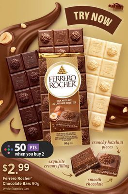 FreshCo Ferrero rocher* chocolate bars 90g offer